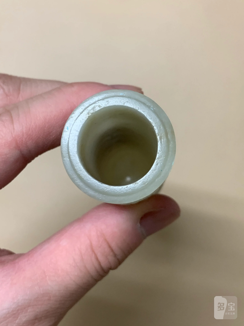 清 双龙云纹带盖玉香筒一对 - 图8